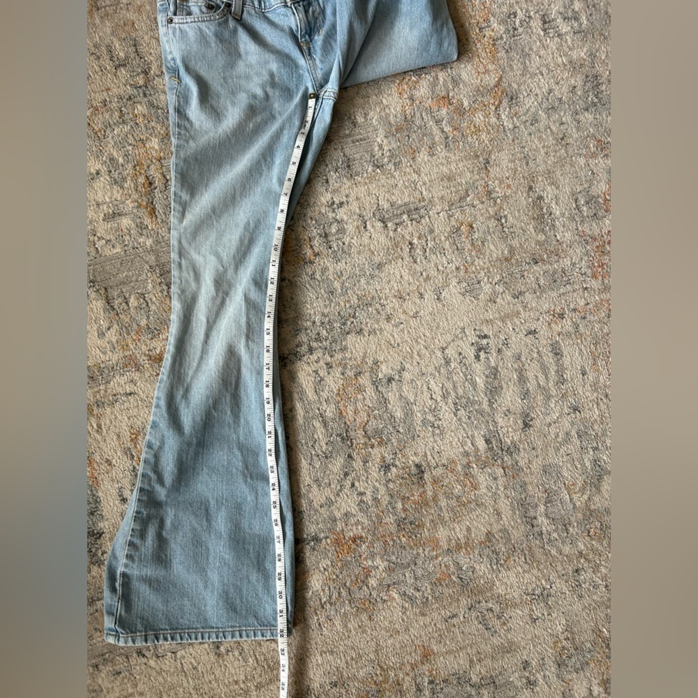 Massimo, low rise, flare, vintage, Y2K trendy, cotton light blue jeans, size 5‌ - Picture 5 of 13